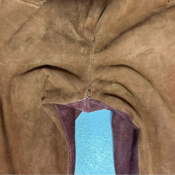 Vintage Diane Von Furstenberg Suede Leather Pants Size 4 Long Y2K - Picture 5 of 5